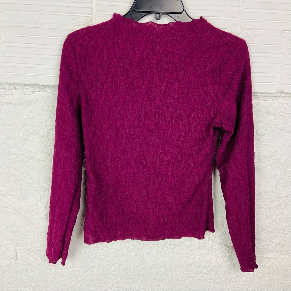 SHEIN mock neck purple Long Sleeve lace Top size medium - Picture 3 of 7